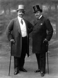 Atta Bey (left) and another Turkish gentleman wearing frock coats during their stay at the Palace Hotel in Paris - by Paul Nadar 10 September 1908