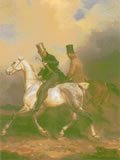 Franz Krger and Prince William riding in the company of the artist - 1836